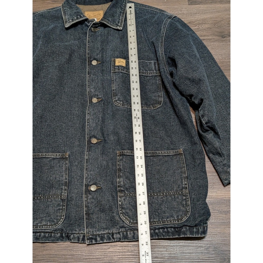 Gap Denim Mens Chore Coat Barn Jacket Plaid Wool Lined Vintage Faded - Picture 5 of 6